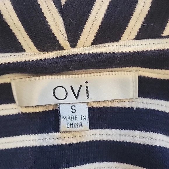 EUC Ovi Women's Navy White Stripe Single Button Blazer Size Small - Picture 4 of 6